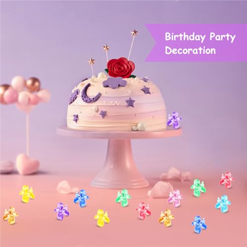 70-Pack Mini Resin Balloon Dog Figurines – 8 Colors, Acrylic Keychain Charms for Party Favors