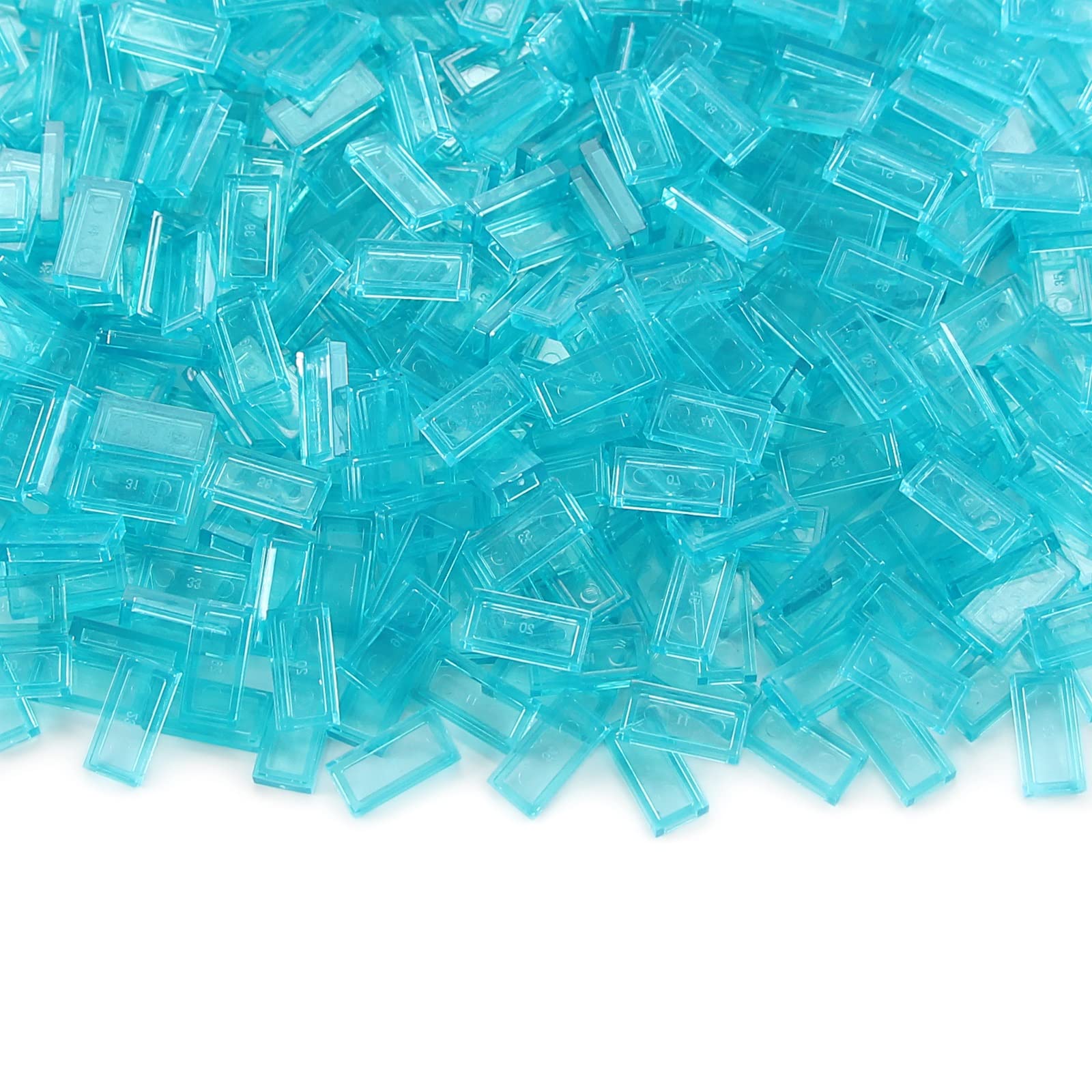 700 Transparent Light Blue 1x2 Tiles for Smooth Surfaces – Feleph Bulk Building Bricks