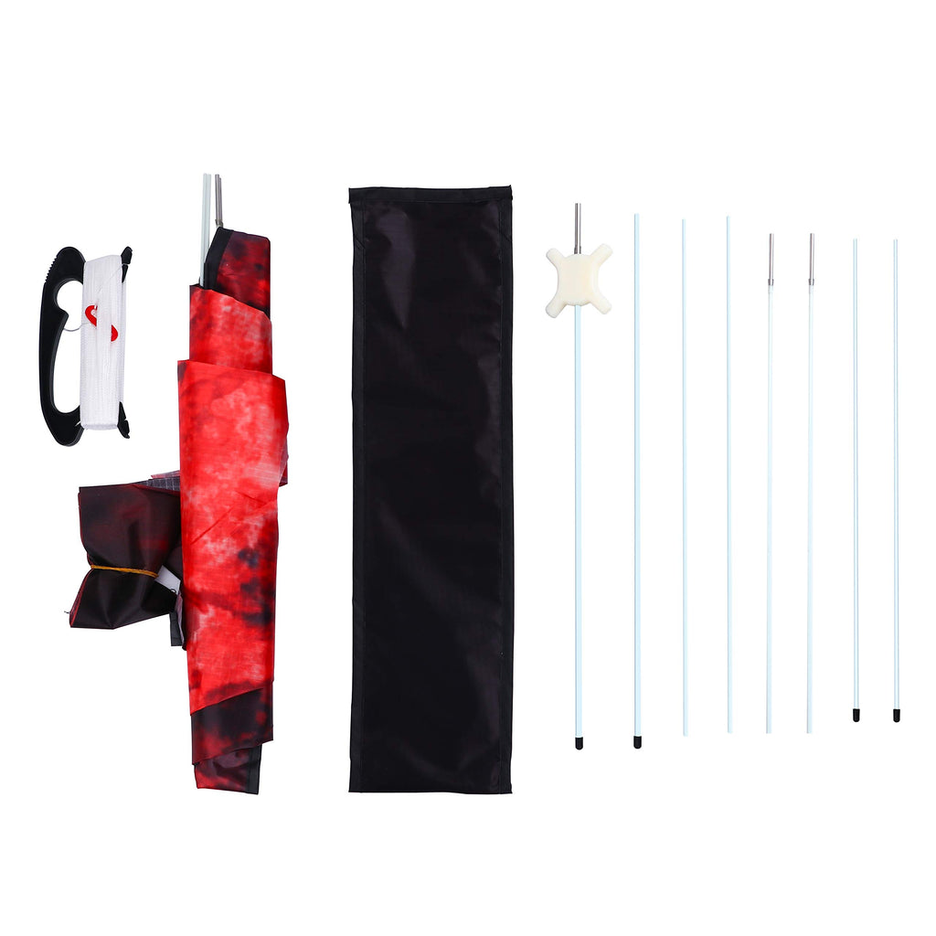 JEKOSEN Fiery Dragon Kite – 54" Huge Single Line, Easy to Fly, 162" Tail with 330ft String