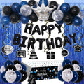 71-Piece Blue & Black Birthday Party Decorations Kit for Boys, Men, Women – Purtarly