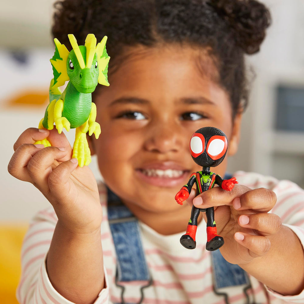 Marvel Spidey Dino-Webs: Miles Morales & Electrosaurus Action Figures for Ages 3+