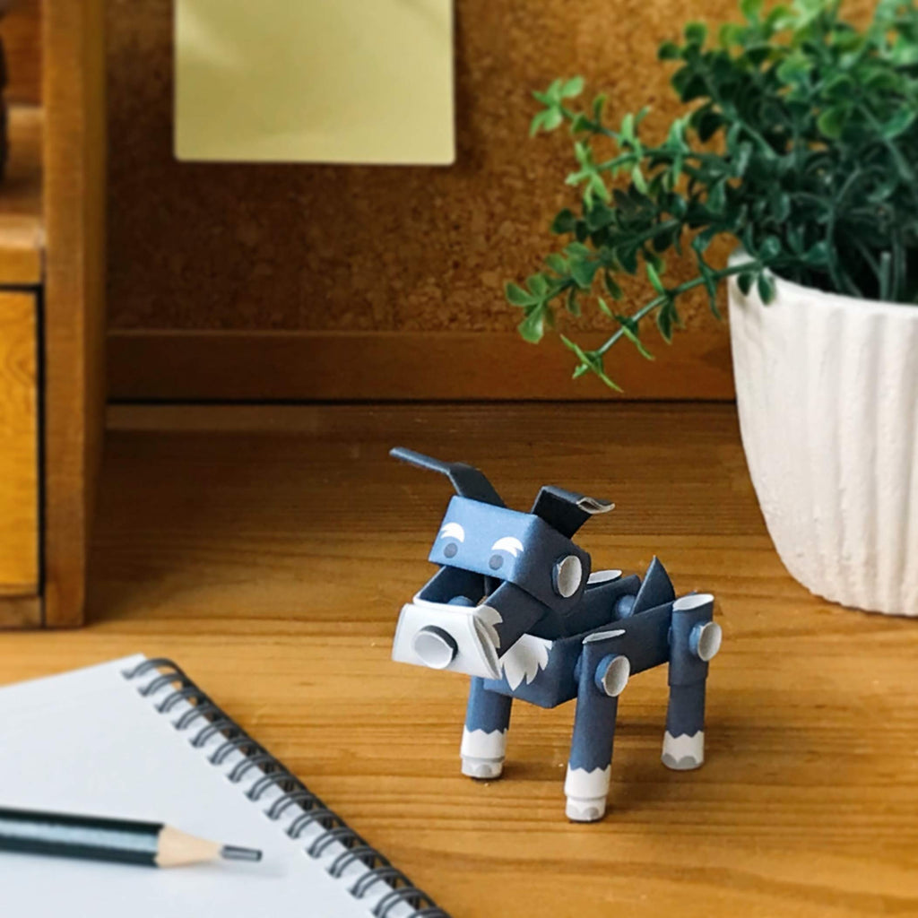 PIPEROID Japanese 3D Paper Schnauzer Dog Puzzle – No-Glue DIY Origami Kit for All Ages