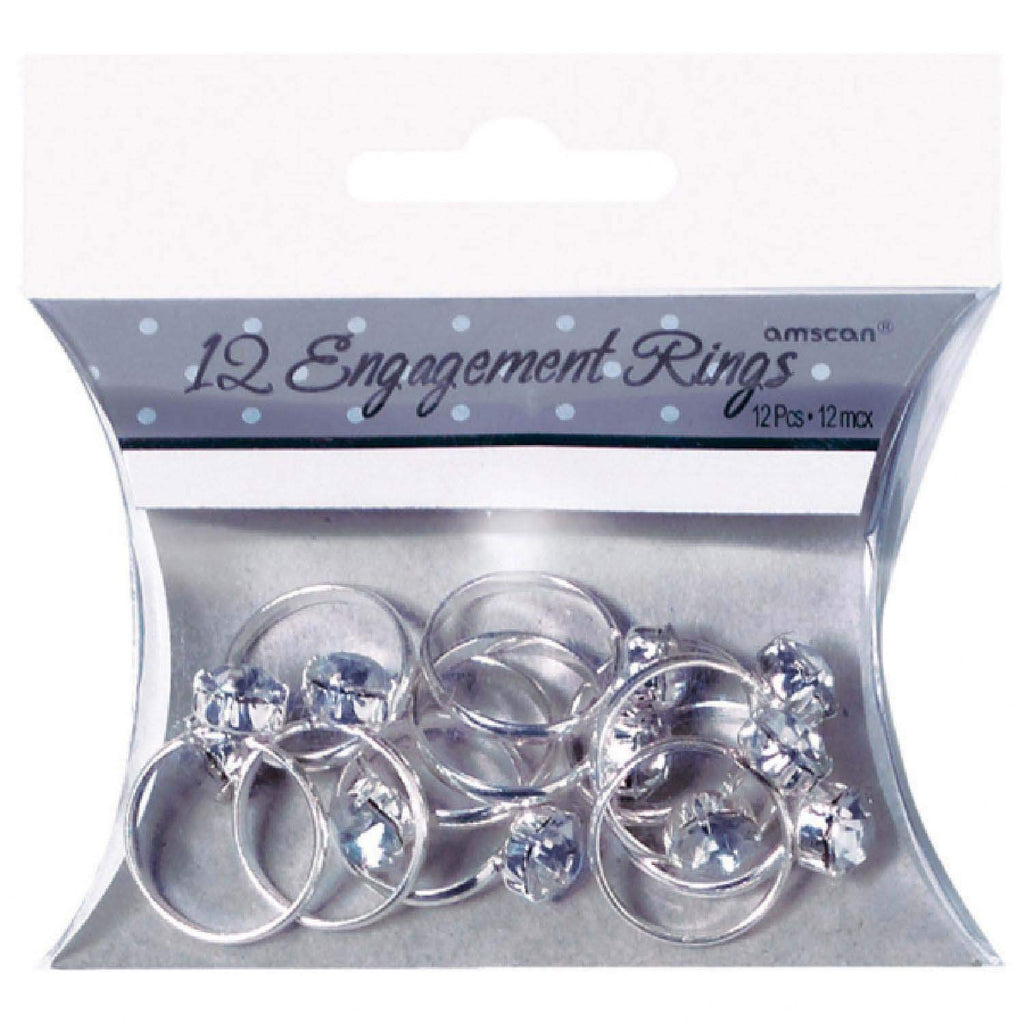 Dazzling Silver Engagement Rings (12 Pack) – Shine at Bridal Showers & Bachelorette Parties
