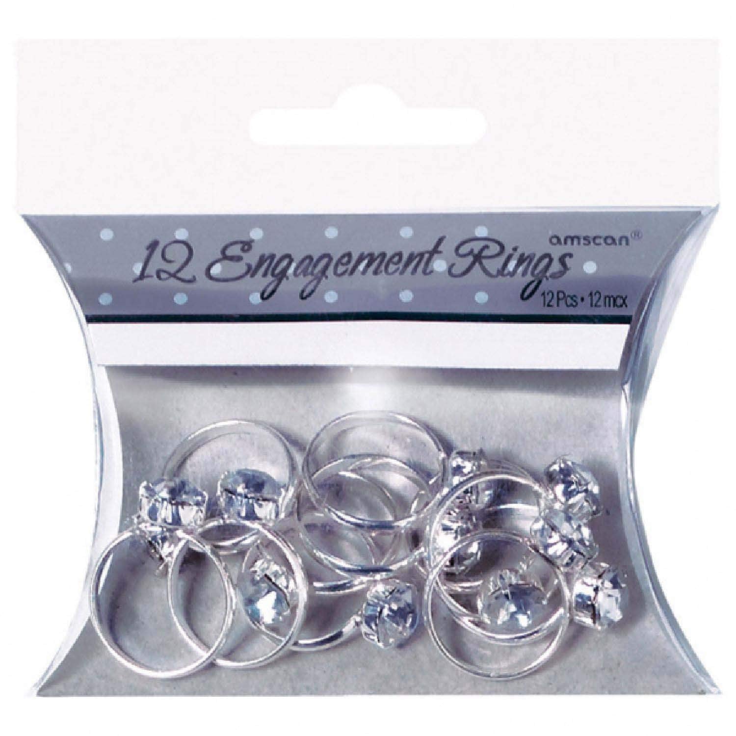 Dazzling Silver Engagement Rings (12 Pack) – Shine at Bridal Showers & Bachelorette Parties