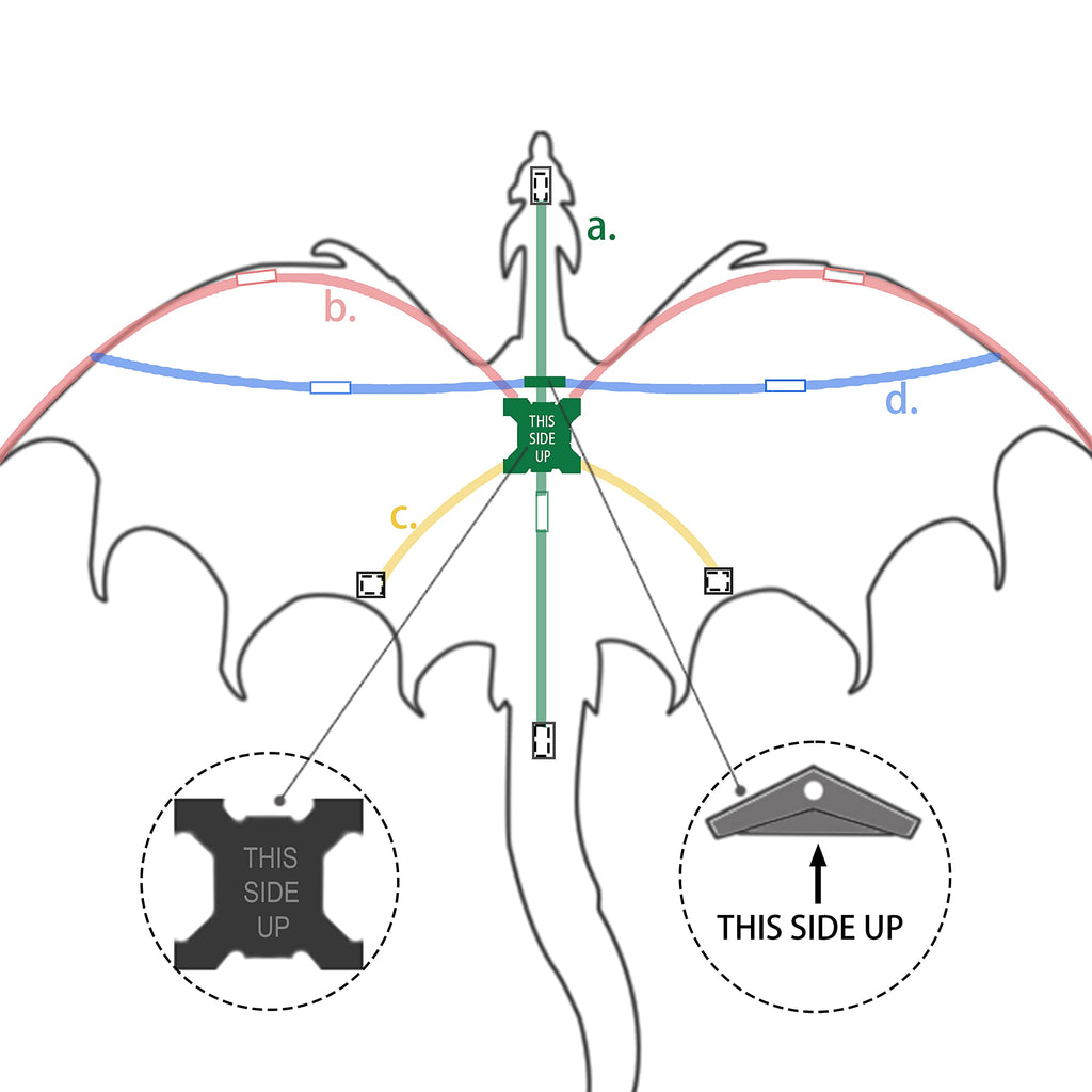 JEKOSEN Fiery Dragon Kite – 54" Huge Single Line, Easy to Fly, 162" Tail with 330ft String