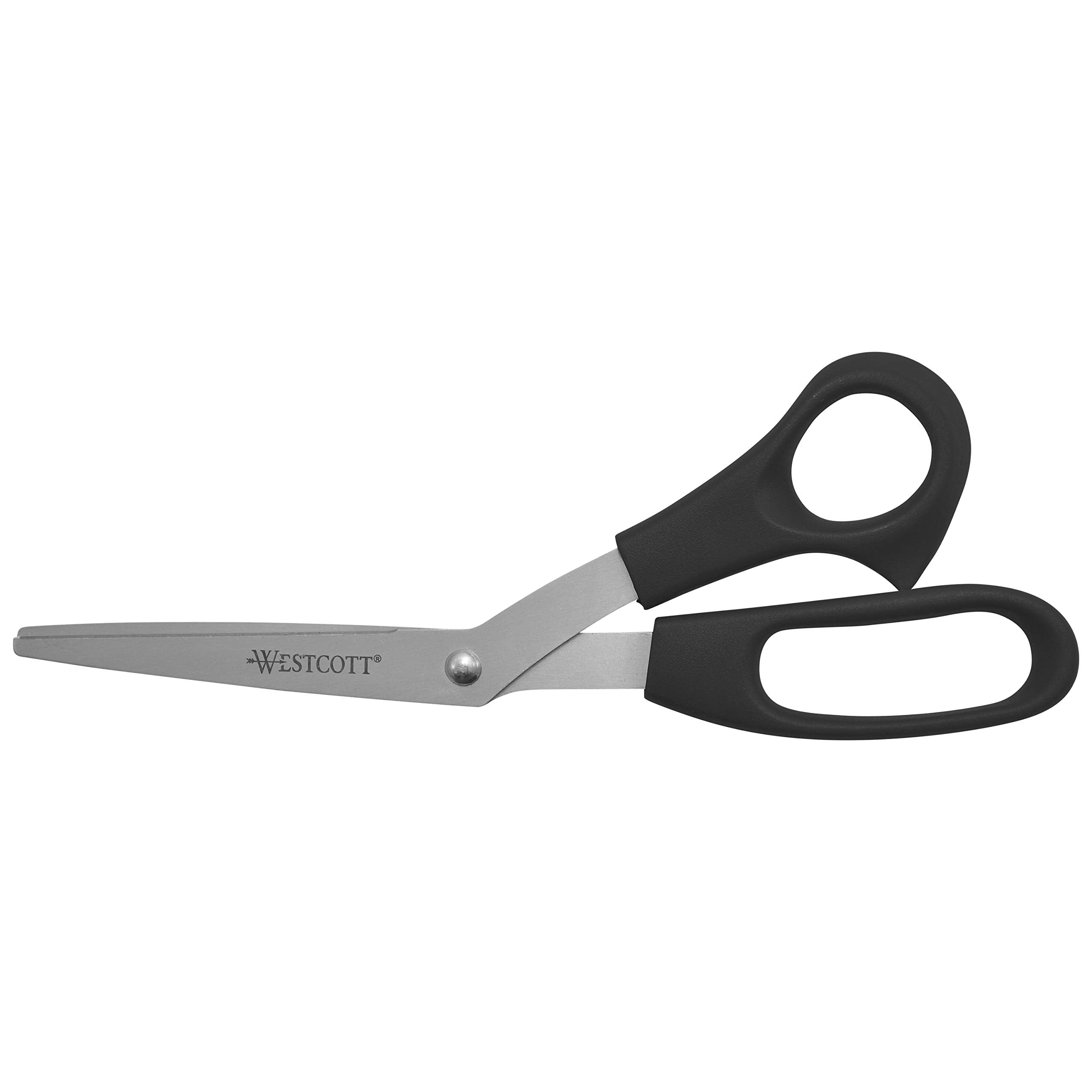 Westcott 8" All-Purpose Scissors (3-Pack) – Bent Stainless Steel Blades, Black