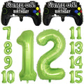 Video Game Party Balloons 12th Birthday Decorations – 2 Game Controller Foil Balloons & Giant Number 12