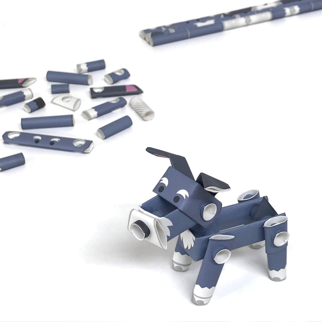 PIPEROID Japanese 3D Paper Schnauzer Dog Puzzle – No-Glue DIY Origami Kit for All Ages