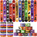 72 Pack Halloween Slap Bracelets by MGparty – 24 Unique Designs, Non-Toxic Plastic & Rubber Wristbands for Party Favors