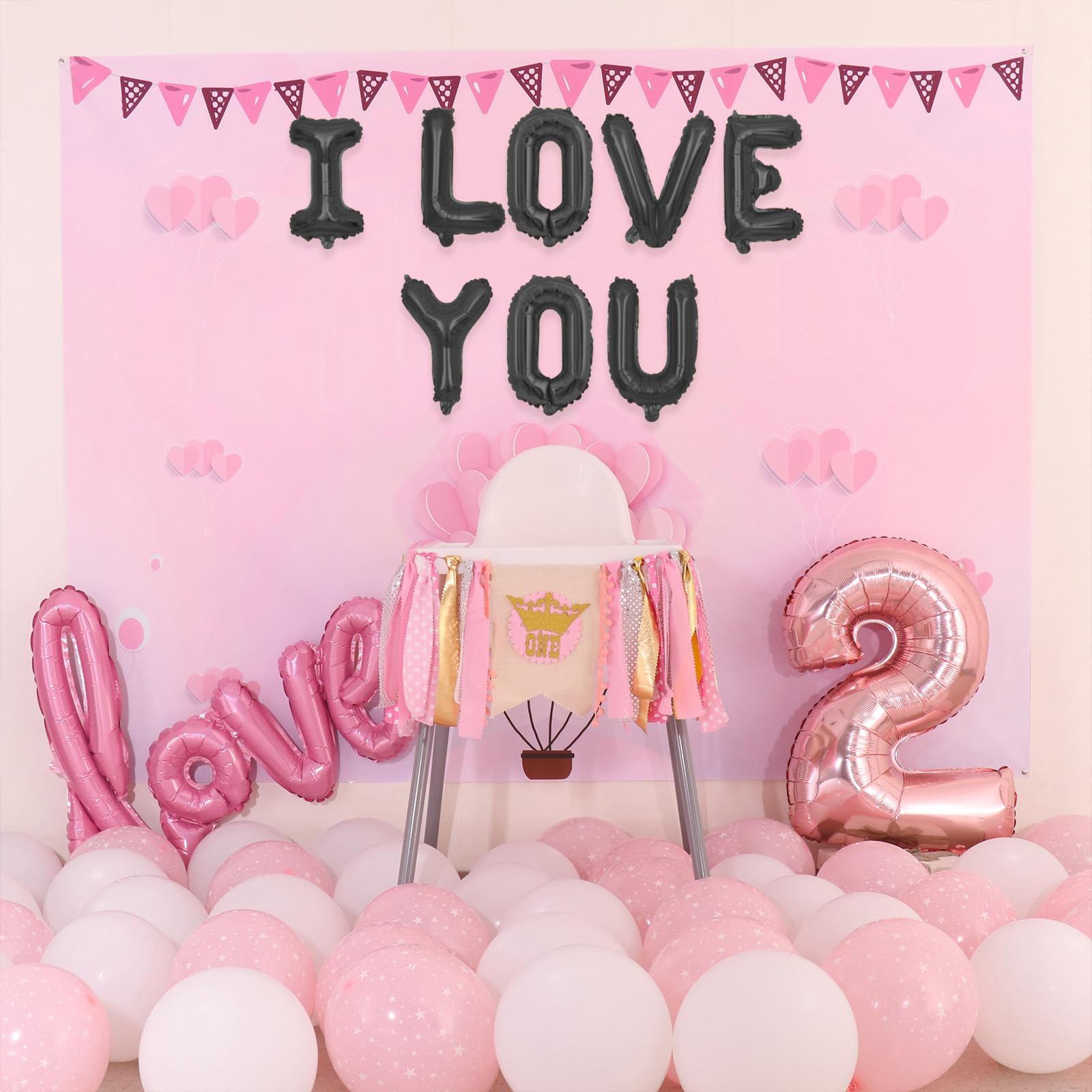 75 Black Foil Letter Balloons - 16 Inch Customizable Banner Set for Birthday Parties