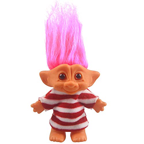 7.5" Vintage Troll Doll - Red, Soft Hair, Cute Clothes - Yintlilocn