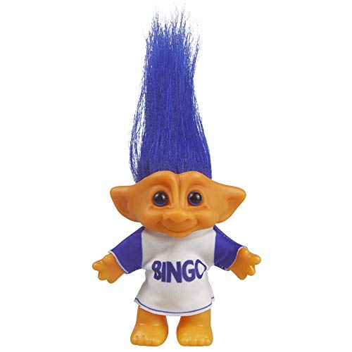 7.5" Vintage Troll Doll in Blue – Retro PVC & Polyester Doll for Collections, Crafts & Party Favors