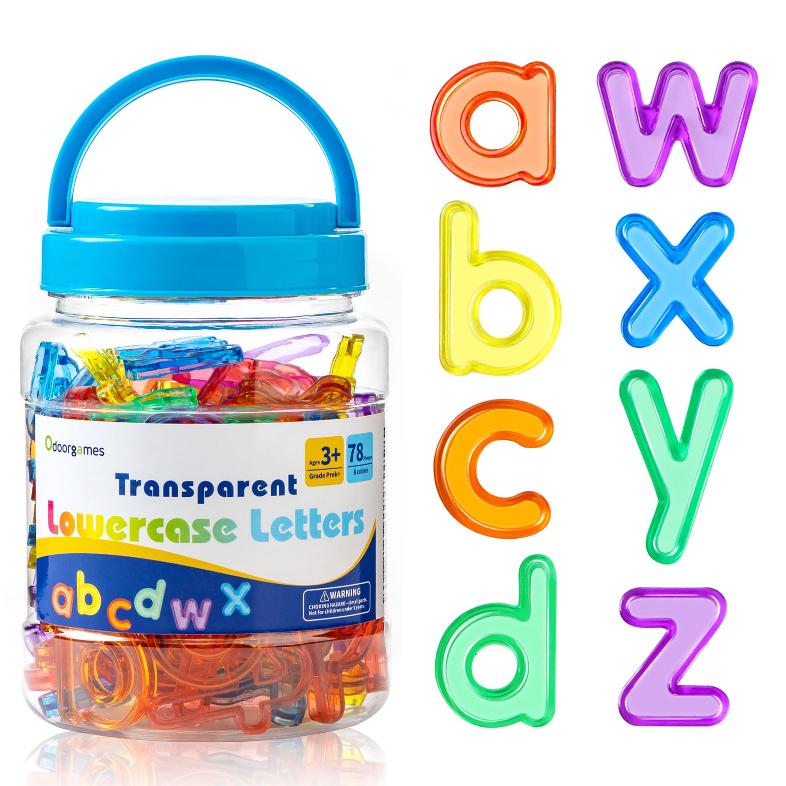 78 Translucent Lowercase Letters for Light Table Learning - Odoorgames