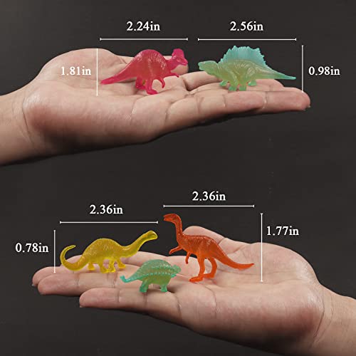 78pcs Glow in the Dark Dinosaur Toys Set - Mini Realistic Figures for Party Favors and Goody Bag Stuffers