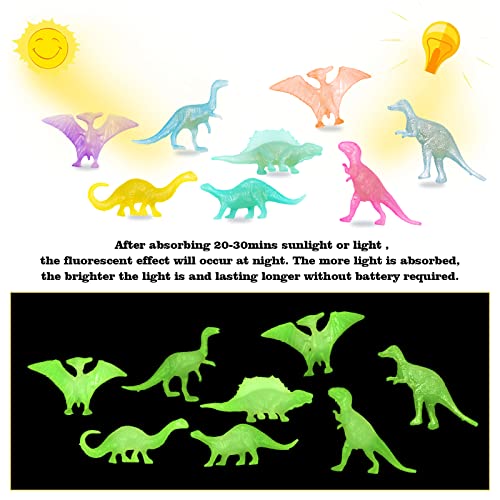 78pcs Glow in the Dark Dinosaur Toys Set - Mini Realistic Figures for Party Favors and Goody Bag Stuffers