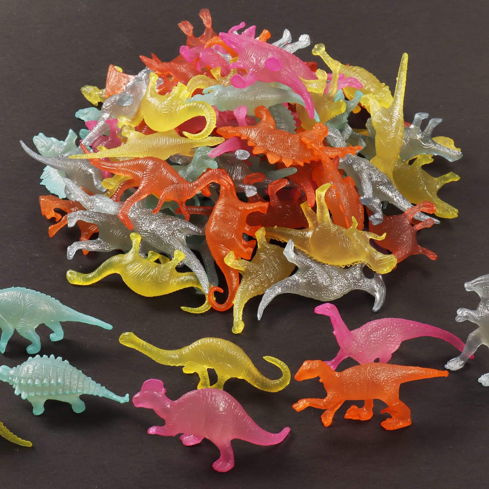 78pcs Glow in the Dark Dinosaur Toys Set - Mini Realistic Figures for Party Favors and Goody Bag Stuffers