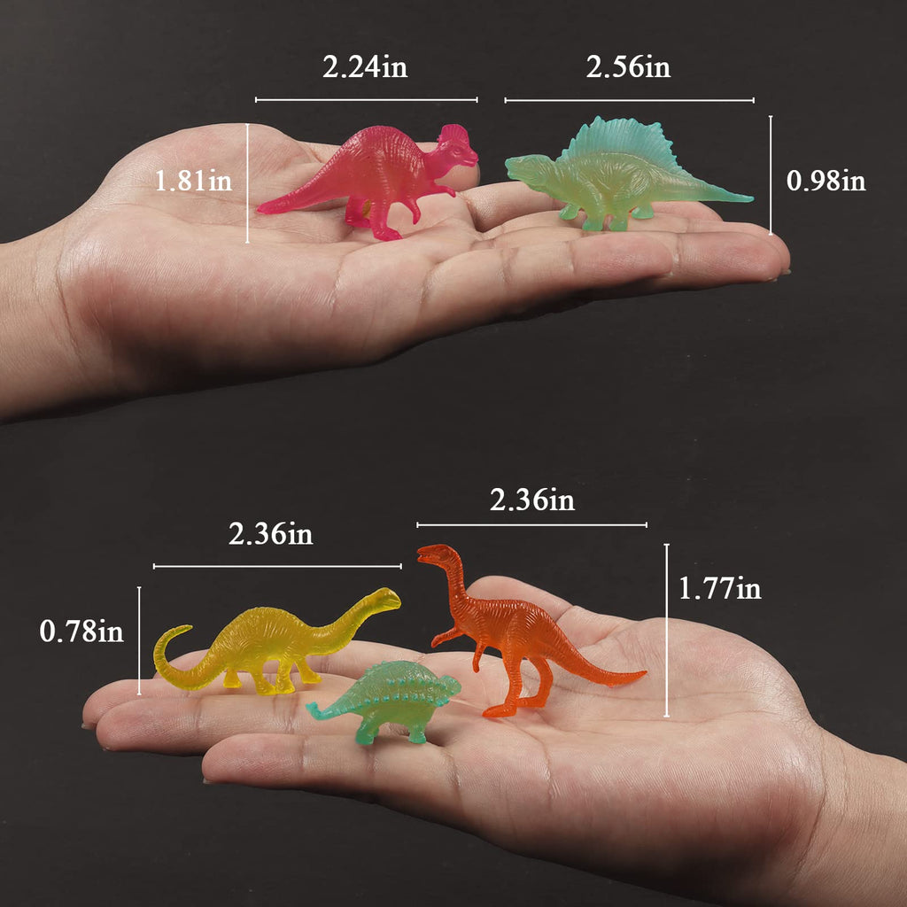 78pcs Glow in the Dark Dinosaur Toys Set - Mini Realistic Figures for Party Favors and Goody Bag Stuffers