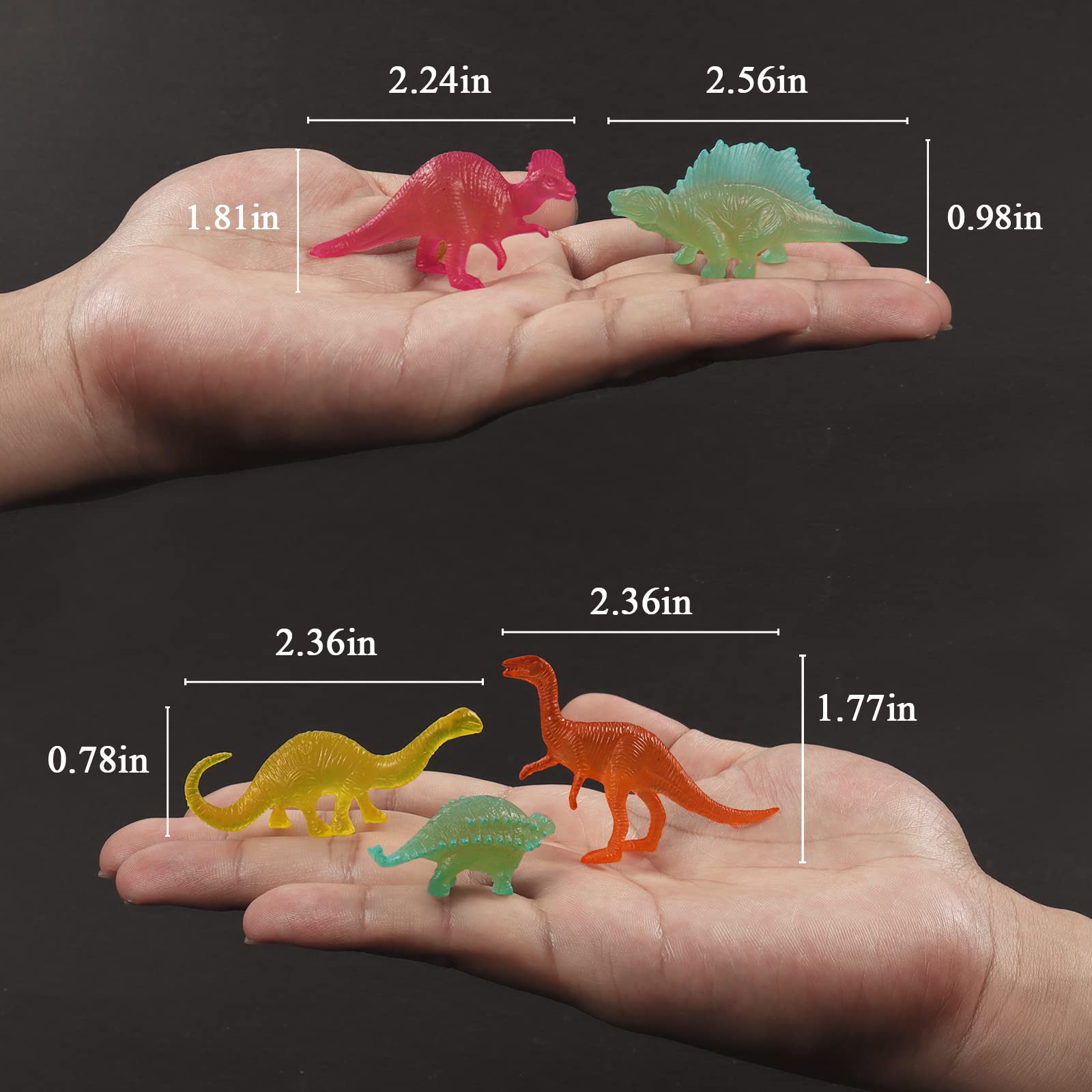 78pcs Glow in the Dark Dinosaur Toys Set - Mini Realistic Figures for Party Favors and Goody Bag Stuffers