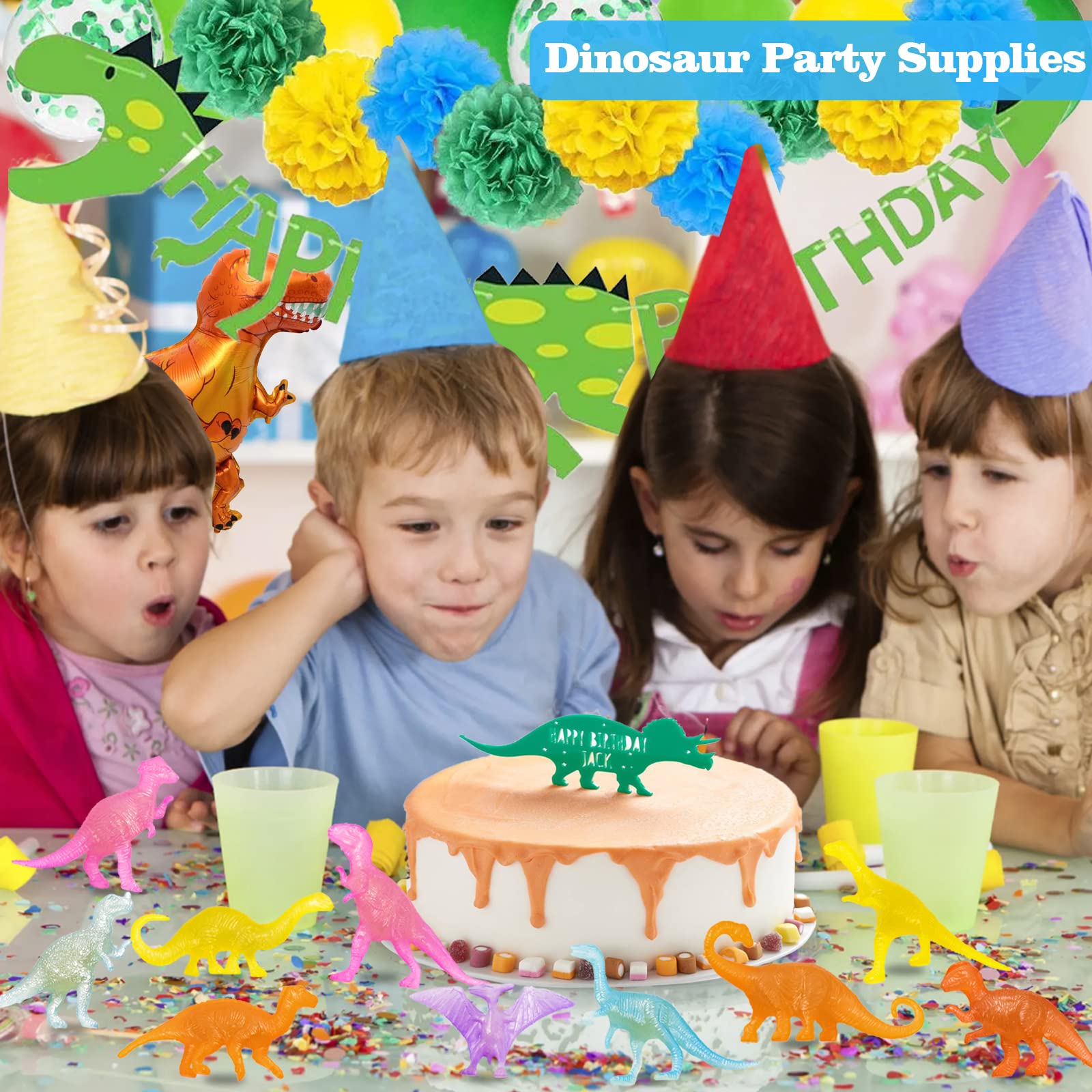 78pcs Glow in the Dark Dinosaur Toys Set - Mini Realistic Figures for Party Favors and Goody Bag Stuffers