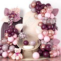 79-Piece Burgundy Pink Rose Gold Balloon Garland Arch Kit – Togvu
