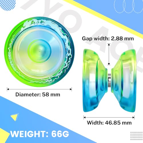 7YO AOE Yo-Yo for Beginners - Responsive & Unresponsive with Finger Spin Dimple (Blue Yellow)