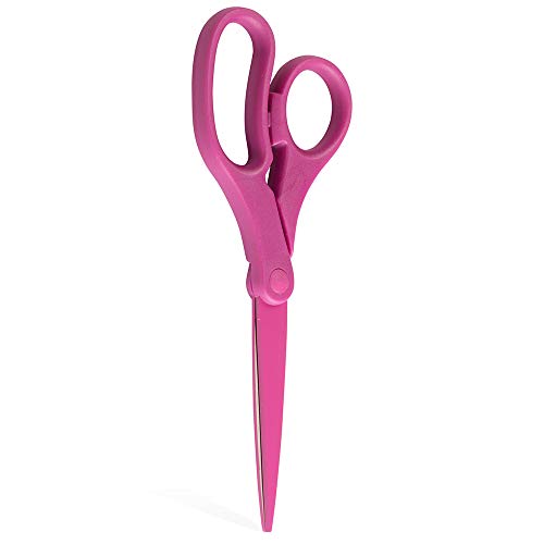 8-Inch Fuchsia Pink Precision Scissors by JAM PAPER – Ergonomic Stainless Steel Blades for Office, School & Crafts