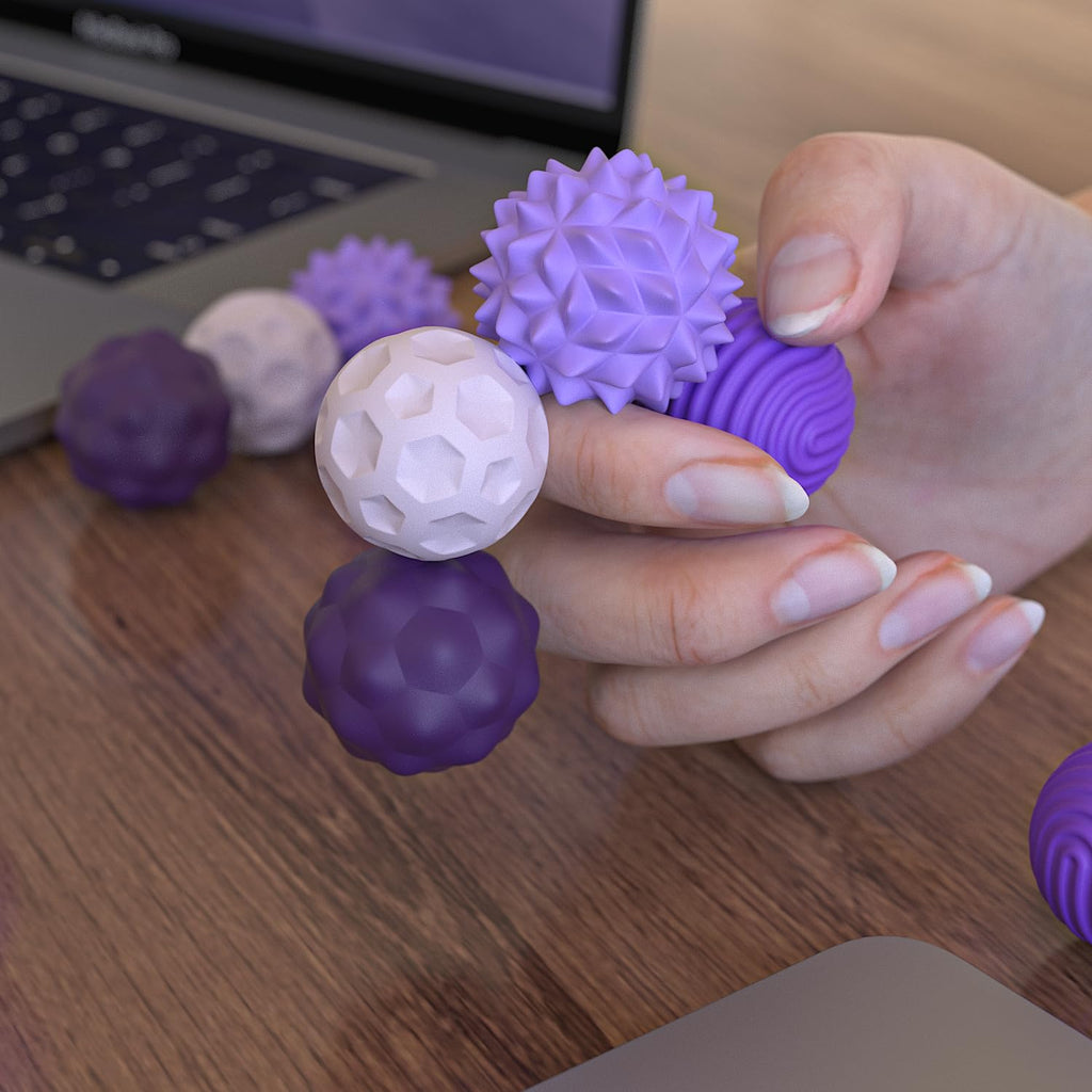 8 Pack Magnetic Fidget Balls Set - 2 Sizes, 4 Textures, Silicone Stress Relief Toys for Adults & Teens (Large 1.1 in, Small 0.8 in)