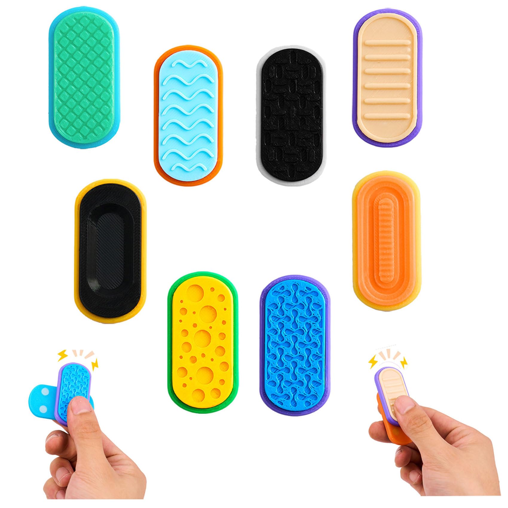 8-Pack Magnetic Pill Sliders – 4 Sets of Textured Fidget Toys for Adults & Kids (Glow-in-the-Dark)