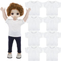 8 Pack Plain White Doll T-Shirts for 18 Inch Boy Dolls – Sublimation Blank Tees for DIY Crafting