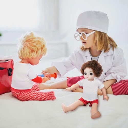 8 Pack Plain White Doll T-Shirts for 18 Inch Boy Dolls – Sublimation Blank Tees for DIY Crafting