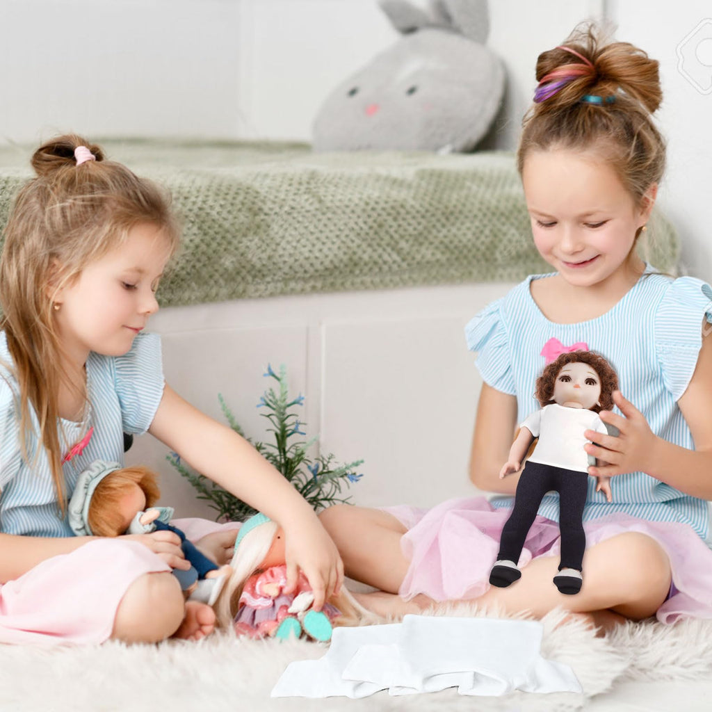 8 Pack Plain White Doll T-Shirts for 18 Inch Boy Dolls – Sublimation Blank Tees for DIY Crafting