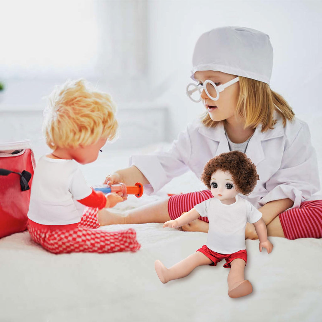 8 Pack Plain White Doll T-Shirts for 18 Inch Boy Dolls – Sublimation Blank Tees for DIY Crafting