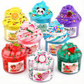 8-Pack Scented Slime Kit: 3 Clear + 5 Butter Slimes with Panda Fruit Theme, Non-Sticky Crunchy Crystal Slime - Birthday Party Favors & Stress Relief Toy for Kids