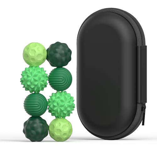 8-Piece Magnetic Fidget Balls with Silicone Shell – Calming Stress Relief for Adults, Green