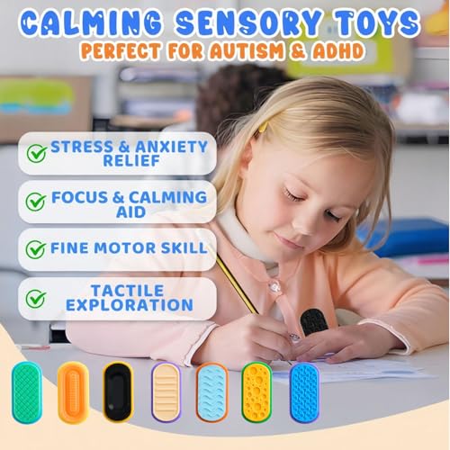 8-Piece Magnetic Fidget Slider Set with Glow-in-the-Dark for Stress Relief - EXQDYNM