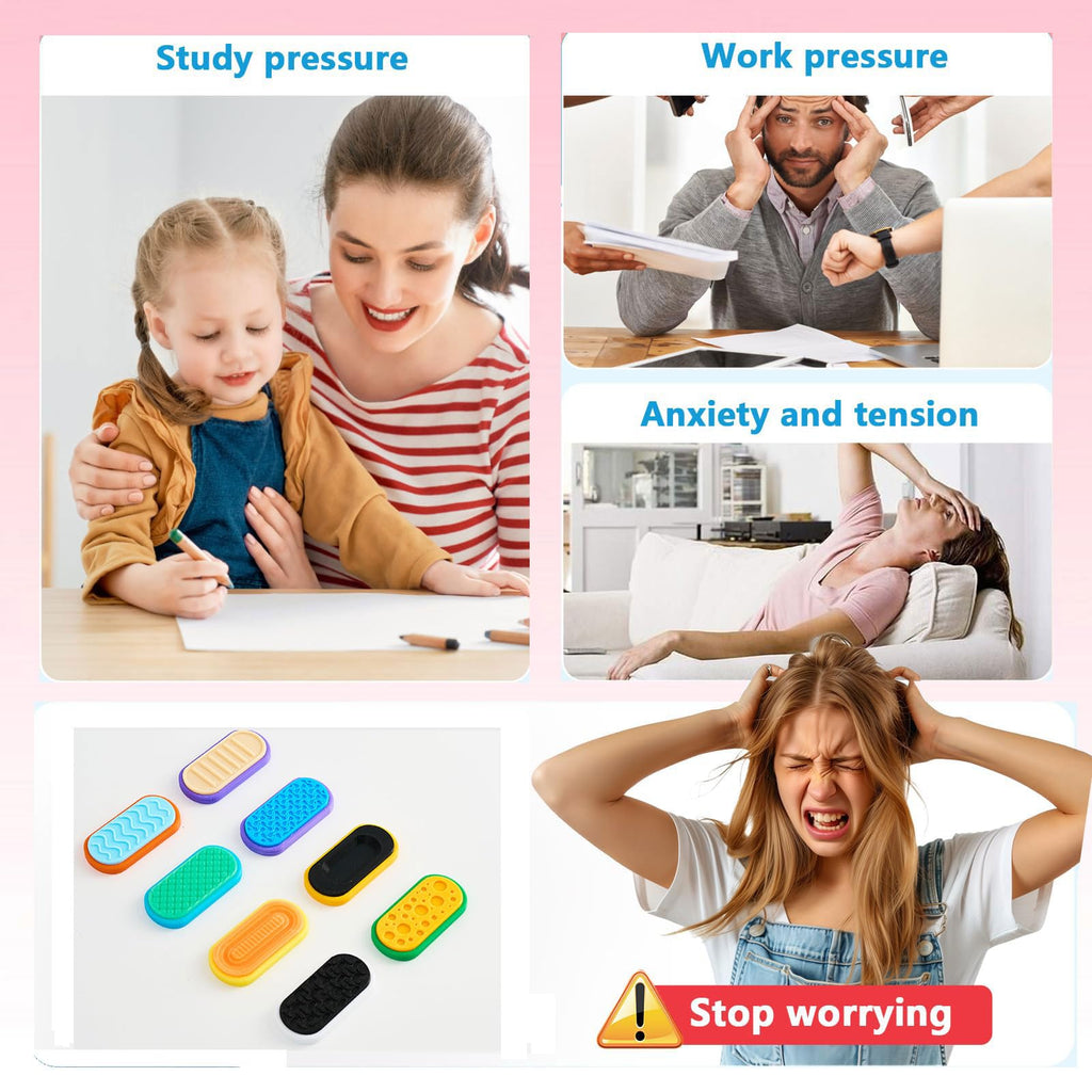 8-Piece Magnetic Fidget Slider Set with Glow-in-the-Dark for Stress Relief - EXQDYNM
