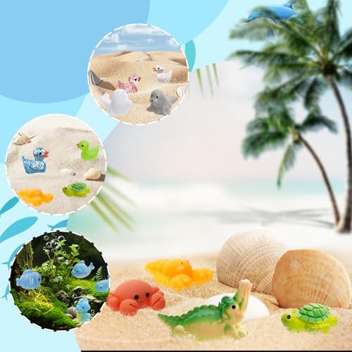 80-Piece Mini Resin Animals Set - Assorted Tiny Figurines for Fairy Gardens, Dollhouses & Crafts