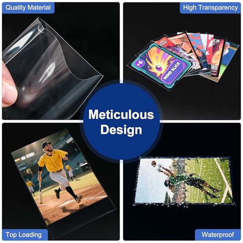 800 Pcs Soft Trading Card Sleeves, Top-Loading Ultra-Clear Protectors for Standard Cards - WITHYU