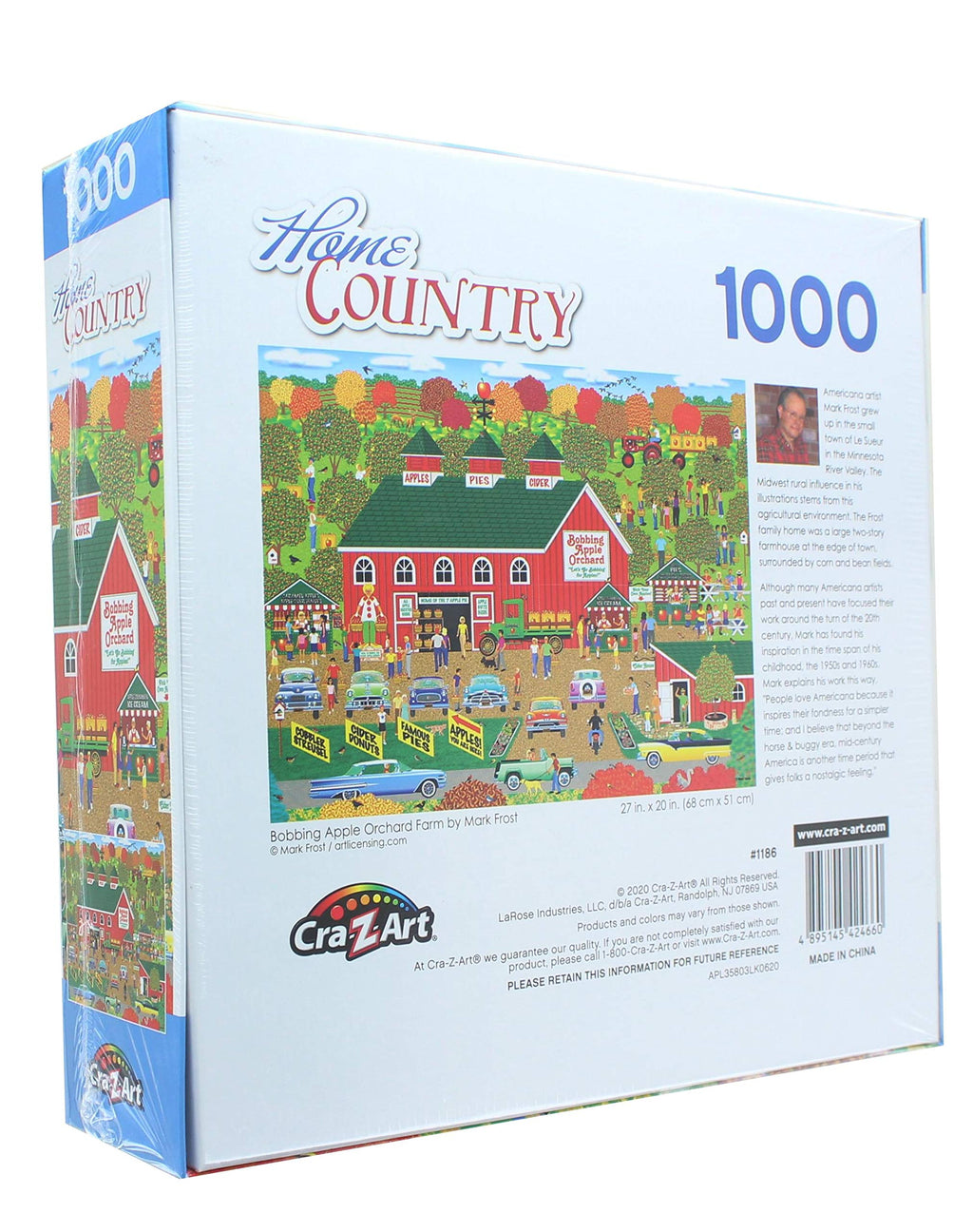 RoseArt Home Country Bobbing Apple Orchard Farm 1000-Piece Jigsaw Puzzle for Adults – Nostalgic Americana Scene