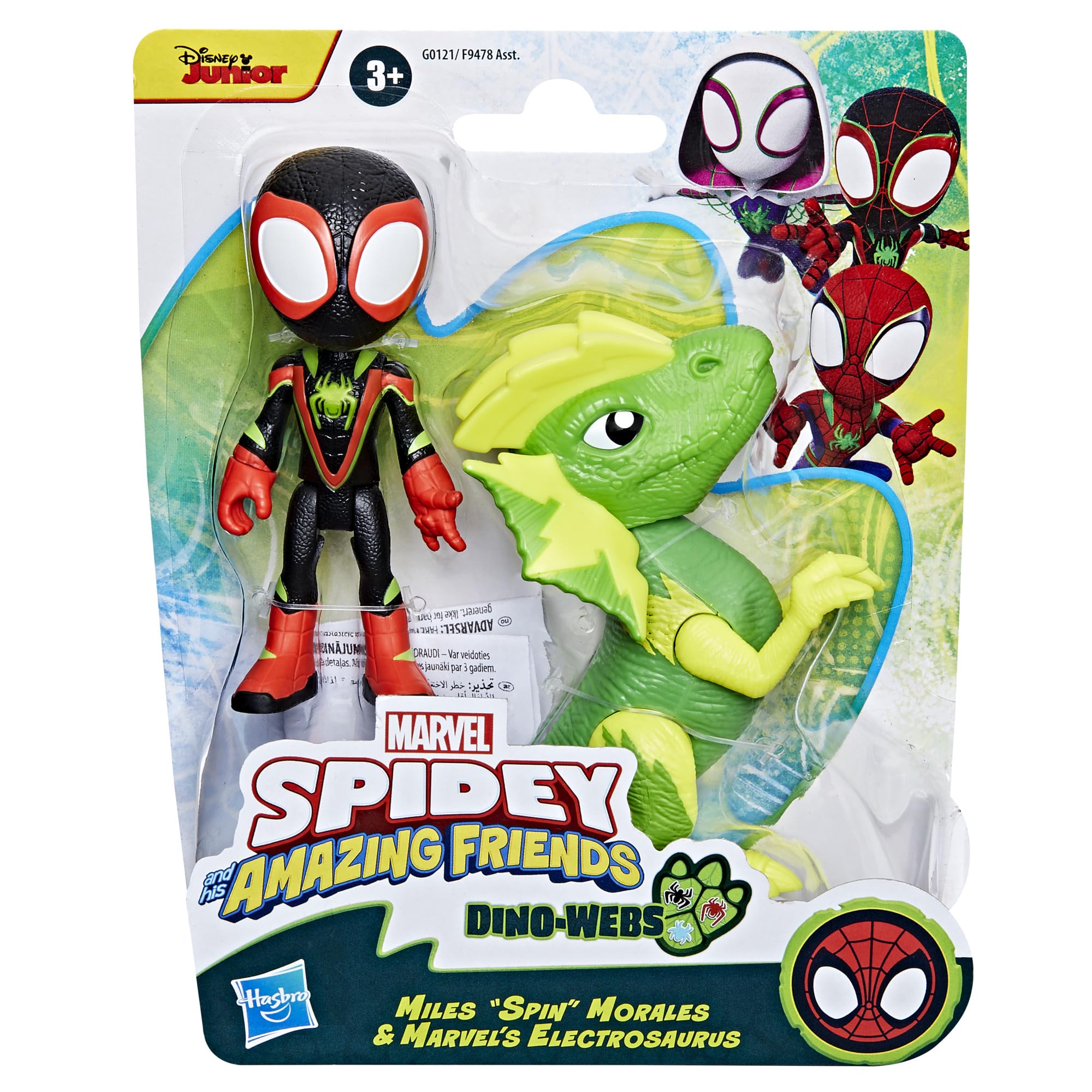 Marvel Spidey Dino-Webs: Miles Morales & Electrosaurus Action Figures for Ages 3+