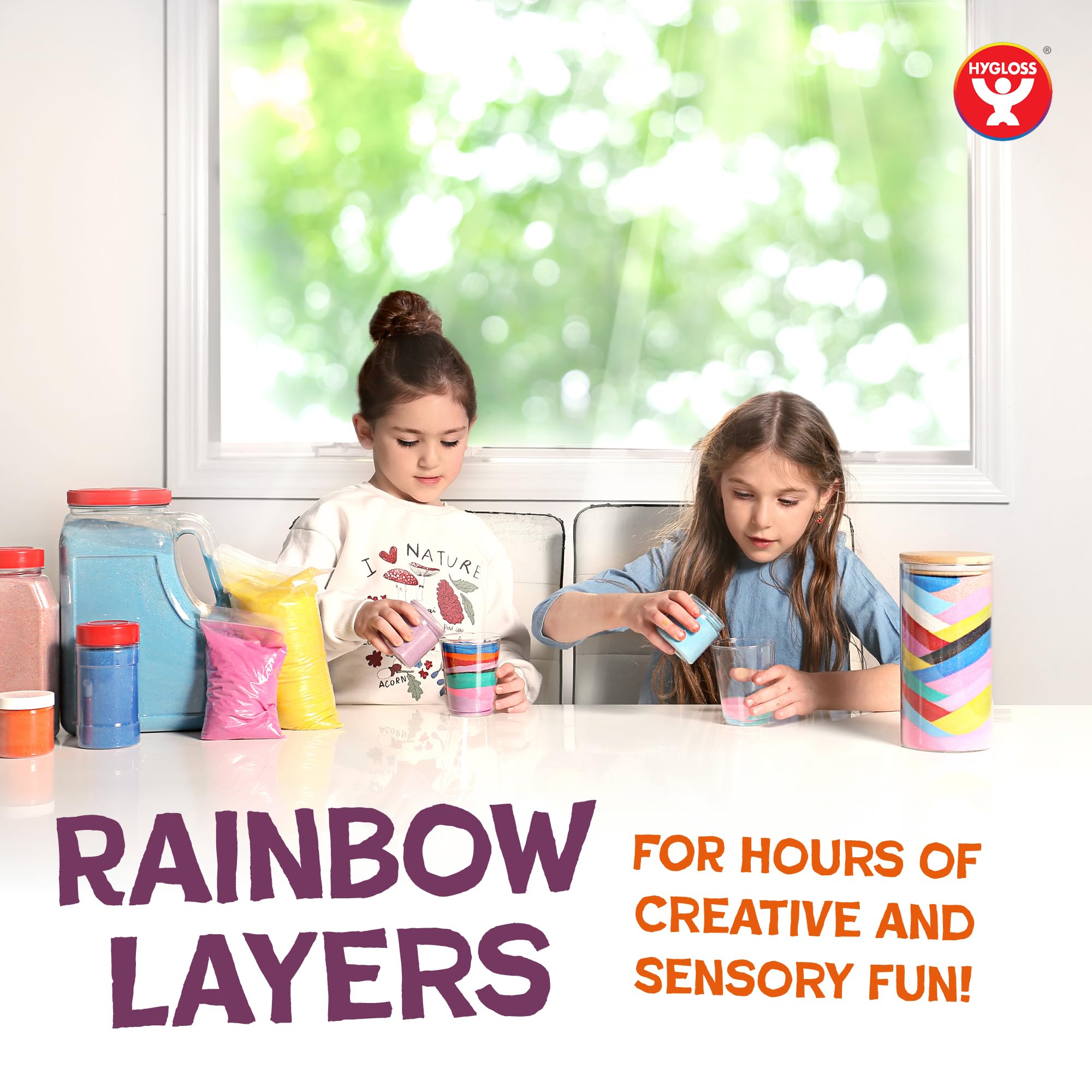 Hygloss Blue Craft Sand: Vibrant 1 lb Fine Sand for Sensory Play & Sand Art Projects – Kid-Safe Ages 3+
