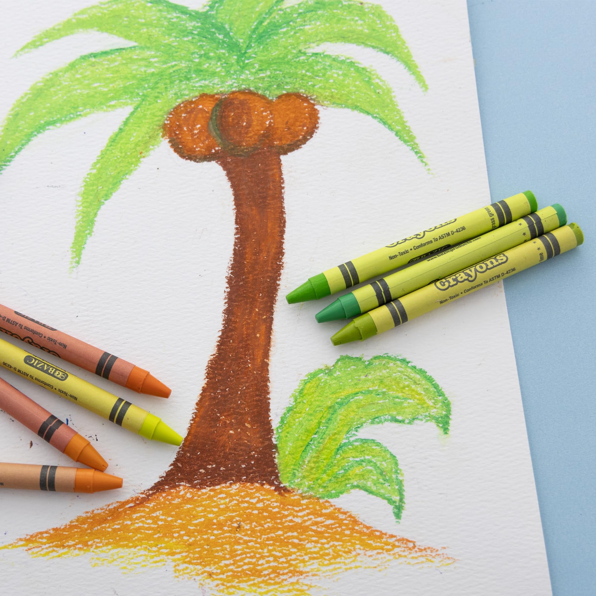 BAZIC 48 Premium Crayons Set – Assorted Colors for Art, Drawing & Coloring