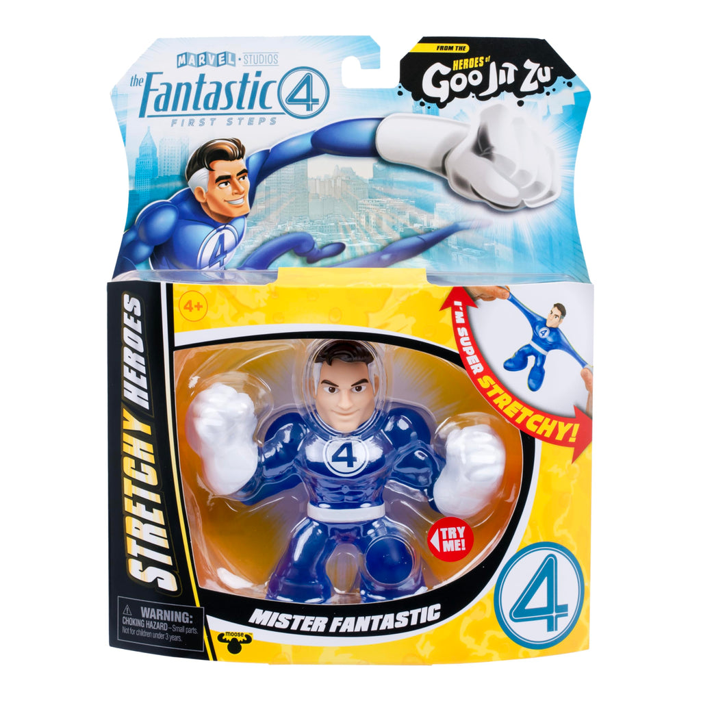 Heroes of Goo Jit Zu Mister Fantastic Stretch Action Figure – Marvel The Fantastic 4 First Steps, 4.5-Inch Gel-Filled Superhero Toy