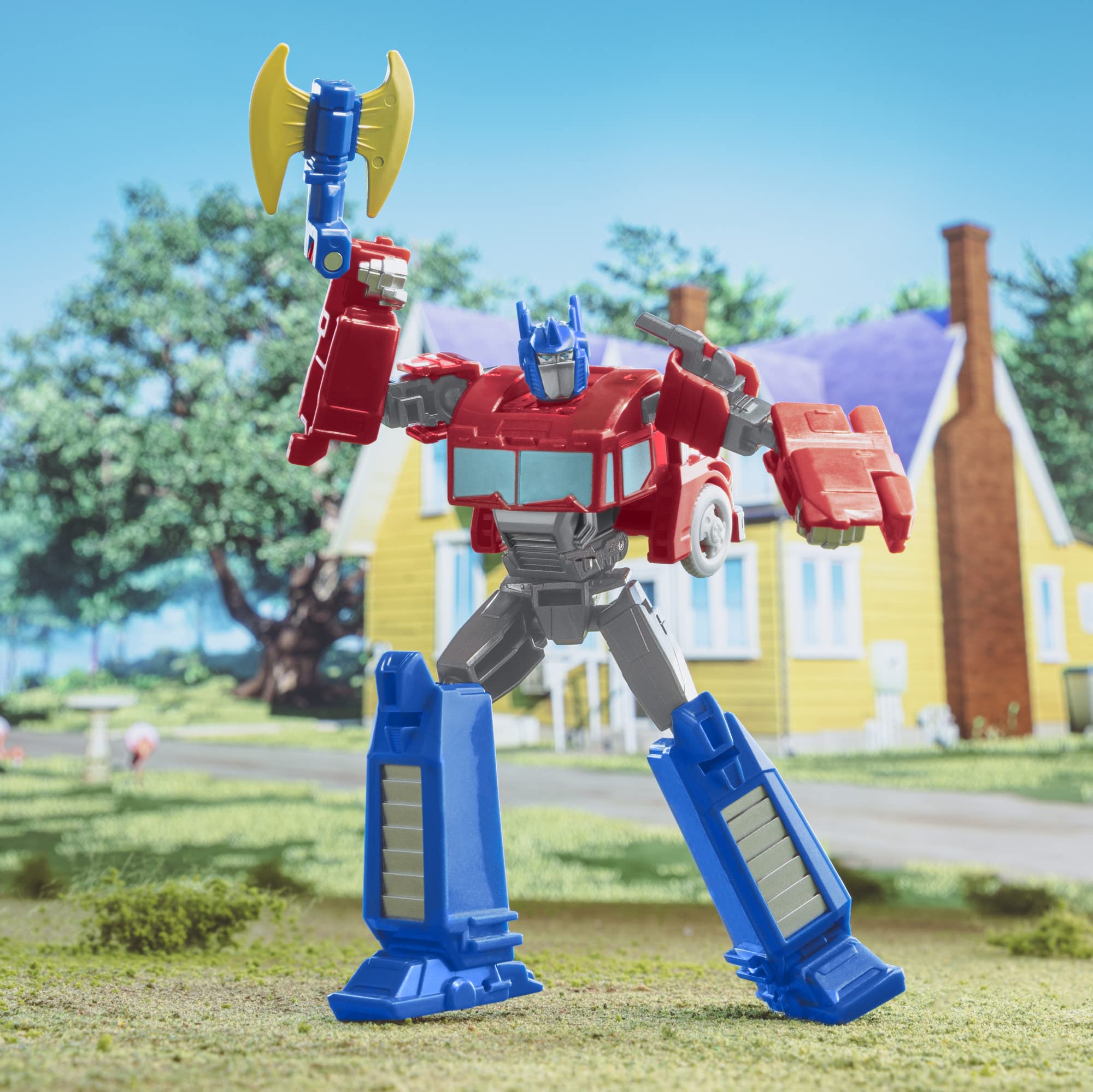 Transformers EarthSpark Warrior Class Optimus Prime Action Figure, 5-Inch Robot Toy for Kids Ages 6+