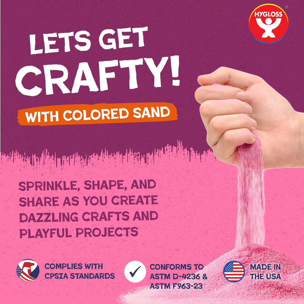 Hygloss Blue Craft Sand: Vibrant 1 lb Fine Sand for Sensory Play & Sand Art Projects – Kid-Safe Ages 3+