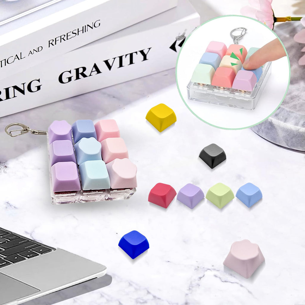 9-in-1 Keyboard Fidget Toy with 70+ Removable Keycaps – Clicky, Creamy & Silent Switches, Cat Paw Designs, Gift Box