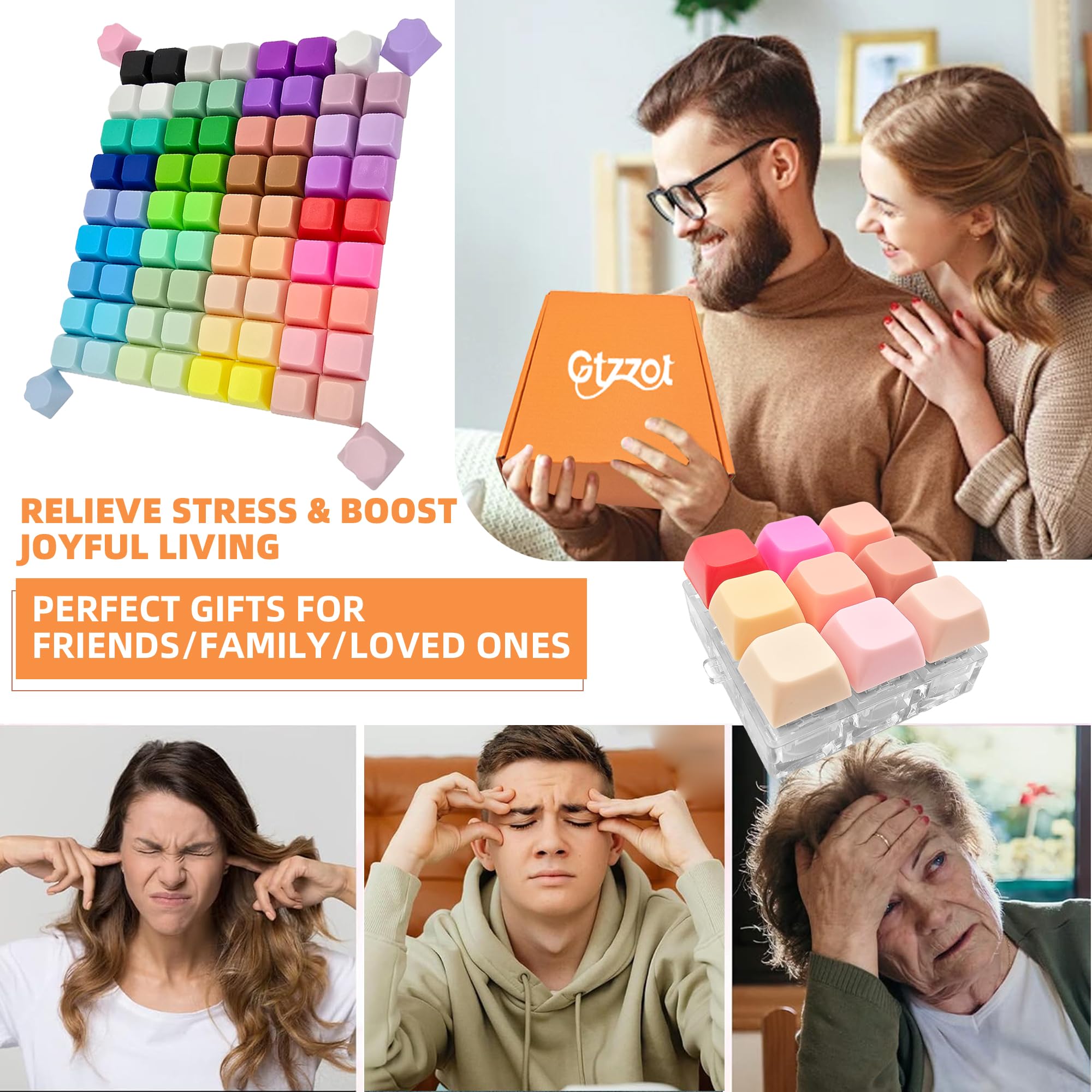 9-in-1 Keyboard Fidget Toy with 70+ Removable Keycaps – Clicky, Creamy & Silent Switches, Cat Paw Designs, Gift Box