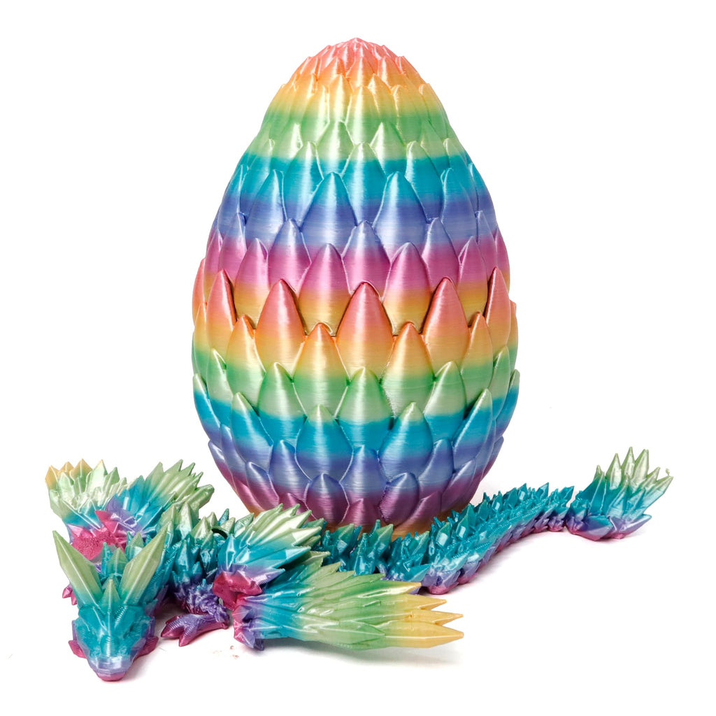 9-Inch Articulated Dragon in a Rainbow Egg – Poseable Fidget Toy & Desk Decor for Fantasy Fans