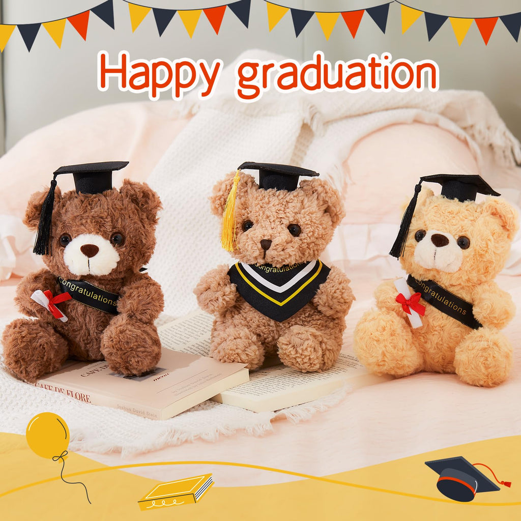 9-Inch Graduation Teddy Bear with Cap and Diploma – Soft Plush, Machine Washable, Class of 2026 Gift
