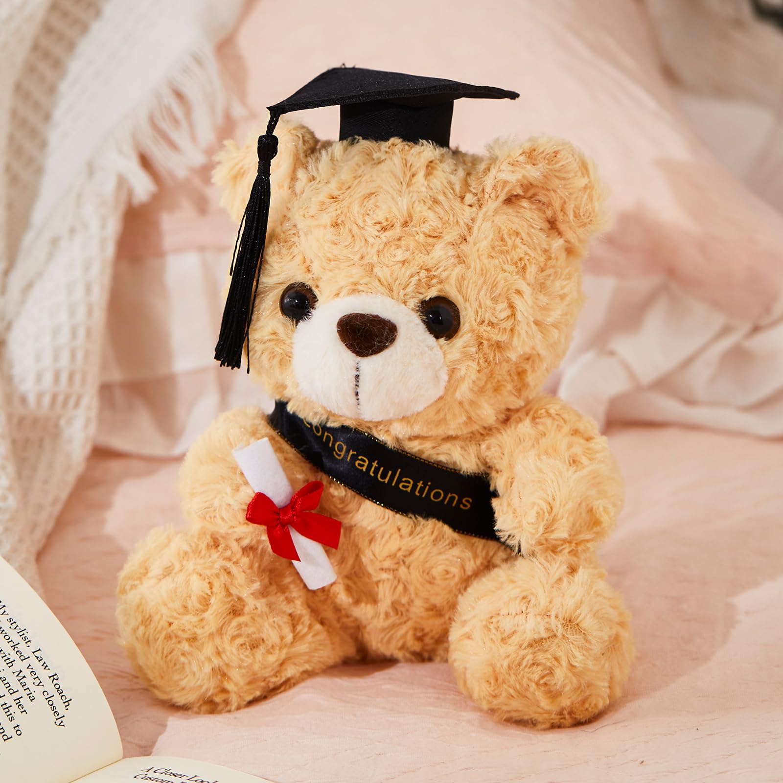 9-Inch Graduation Teddy Bear with Cap and Diploma – Soft Plush, Machine Washable, Class of 2026 Gift